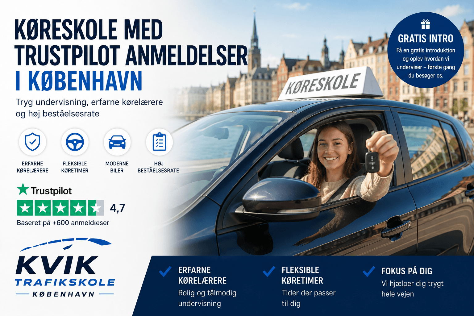 Køreskole med top Trustpilot anmeldelser i København | Kviktrafikskole